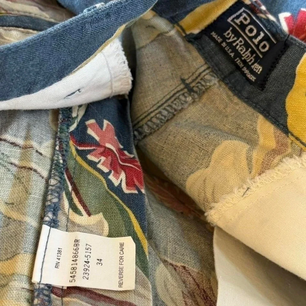 Polo ralph Lauren floral shorts Size 34 floral preppy 90s - Picture 6 of 6